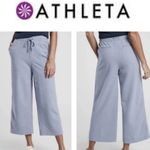 Athleta  Women’s Size 4‎ Lt Blue Farallon Heathered Wide Crop Pant Photo 1