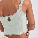 For Love & Lemons Knit Crop Tank Top Color Sage Green Size XL P2P 15” NWOT Photo 2
