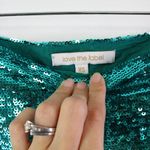 Love the Label Celine Sequin High Slit Midi Skirt Teal Size‎ XS Green Photo 4