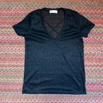 Urban Outfitters BLACK GLITTER SHEER BASIC TEE Photo 2