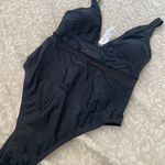 Cupshe Women Plus Size One Piece Swimsuit V Neck Mesh Sheer Tummy Control Bathing Photo 2