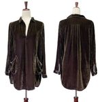 CP Shades Teton Tunic Size XS Brown Velvet Lagenlook Flowy Boho Top Made in USA Photo 1
