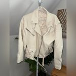 Good American  Oversized Faux Leather Moto Jacket- White Womens‎ XXS Photo 2