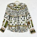 Cleobella  Maren Blouse Size Small Art Deco Print Organic Cotton Boho Photo 2