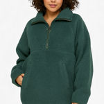 Madewell Polartec Teddy Fleece Half Zip Sweater Size S - Green Photo 0