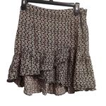 Free People  Ruffle Skirt Size 2 Side Zip Pattern Flounce Feminine Photo 0