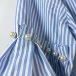 Jennifer Grace Jennifer & Grace Blue Stripe Ruffle Sleeve Top Size S Photo 5