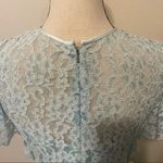 Adorable 🥰 Baby blue vintage lace bias cut sweetheart lace midi prairie dress Photo 6