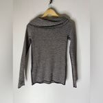 Madewell  XS alpaca blend off the shoulder sweater black stripe fitted top Photo 1