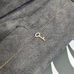 10k Rose Gold Natural Mined Earth Diamond Mini Key Dainty Necklace Gray Photo 0