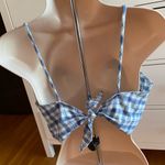 Purrr Melrose blue white gingham spaghetti straps crop top one size summer beach Photo 1