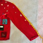 Vintage Designers Originals Ugly Christmas Sweater Womens 1X Red Cardigan Top Photo 7