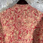 Coldwater Creek  Red Paisley Zip Jacket Cotton Boho Floral Textured Women's L Photo 8