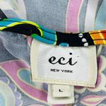 ECI New York Colorful Abstract Floral Paisley Mini Beaded Dress Photo 7