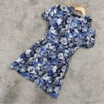 & Other Stories & Other Stories Women’s Tie Waist Mini Dress Shortsleeve in Floral Print Blue 10 Photo 7