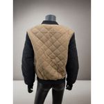 Active USA  Quilted Bomber Jacket Beige Black Zip Up Small Lightweight Photo 1