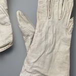 Christian Dior Rare 60s Vintage  Leather Gloves Silk Lined Sz Small Ivory Cream Photo 5