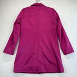 Coach  Rain Coat Magenta‎ Floral Lined Button Front Jacket Coat XS READ Photo 9