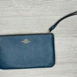 Coach  clutch wallet purse with strap credit card bag blue wristlet Photo 0