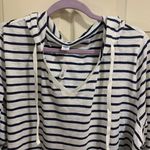 Old Navy long sleeve light weight hoodie. White with navy stripes. Size XXL. Photo 1