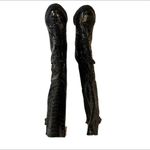 Isaac Mizrahi New York Isgeogin Black Leather Croc Tall boots Photo 2