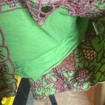 Aryeh  100% Cotton Green Dress with Purple Embroidery Size Medium Photo 5