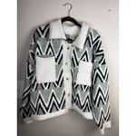 Anthropologie Saturday Sunday by Chevron Boucle Knit Cardigan Jacket Size Large Photo 1