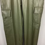 Abercrombie & Fitch The 90's Relaxed High Rise Cargo Vegan Leather Pants Size 6 Photo 3