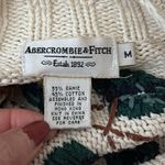 Abercrombie & Fitch Vintage  Cream Diamond Knit Leaf Vine Pullover Sweater Photo 2