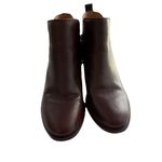 Earth Women’s 6.5 Marisole Block Heel Slip On Zipper Brown Leather Ankle Boots Photo 5