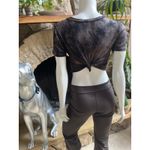 Windsor NEW  Motorcycles Crop Tie Back Tie Dye Short Sleeve Shirt Women's Size XS Photo 2