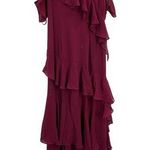 Yumi Kim Maxi Dress Small Heart's Desire Burgundy Ruffle Special Occasion New Photo 0
