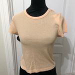 Aerie Women's T-Shirt Size Medium Peach Waffle Knit Short Sleeve Crew Neck NWT Photo 0