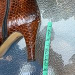 Authentic Snakeskin Brown Jean Perry Made In Italy Zip Ankle Boots Size 8.5 39 Photo 10