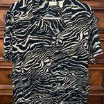 Erika Vintage 90's  Zebra Print Camp Collar Short Sleeve Shirt 24” P2P Photo 0