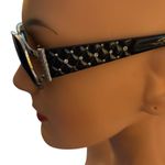Brighton  Kiss Black Sunglasses European Crystal Embellished Gold Hardware No Box Photo 3