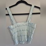 ZARA Light Blue Ruffled Crop Top Photo 2
