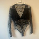 Le lis  black sheer long sleeve bodysuit Medium Photo 5