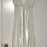 Flora Nikrooz Vintage Ivory Satin & Lace Slip Dress – Size Medium Photo 0