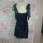 House of Harlow  Women's 1960 Damask Tie Shoulder Velvet Mini Dress Black Size M Photo 4