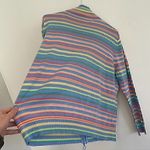 VINTAGE SAG HARBOR Blue Pink Yellow Rainbow Stripe Full Zip Sweatshirt / Sweater Size XL Photo 10