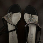 Cathy Jean  Black Sandals with Rhinestone Accents Size 6.5 Photo 1