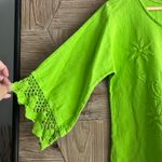 NWT Manta Del Lago Cotton Top Sz Small Green 3/4 Sleeve Pointed Hem Photo 1