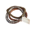 Chicos Set of 3 Metallic Stretch Bracelets Silver Antique Gold Bronze Tone NWT Photo 2