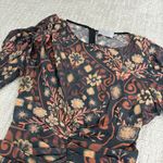 Preen by Thornton Bregazzi silk blend long sleeve draped flowy mini dress poppy Size 8 Photo 6