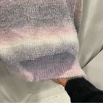 Adorable NWT super fuzzy soft pastel ombre turtleneck sweater Purple Photo 2
