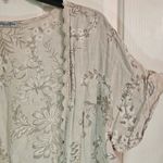 Elena Baldi Linen Duster Lace Floral Patterned Cream Kimono Made In Italy M Photo 4