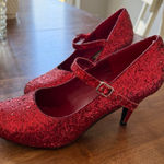 Ruby Red Heels Mary Jane Size 10 Glitter Dorothy Costume Shoes Photo 0