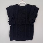 Cleobella NEW Zofia Organic Cotton Knit Ruffle Sweater Vest Black XS Photo 6