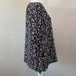 Neiman Marcus Blue Floral Blouse Tie Sleeve Size Small Photo 1
